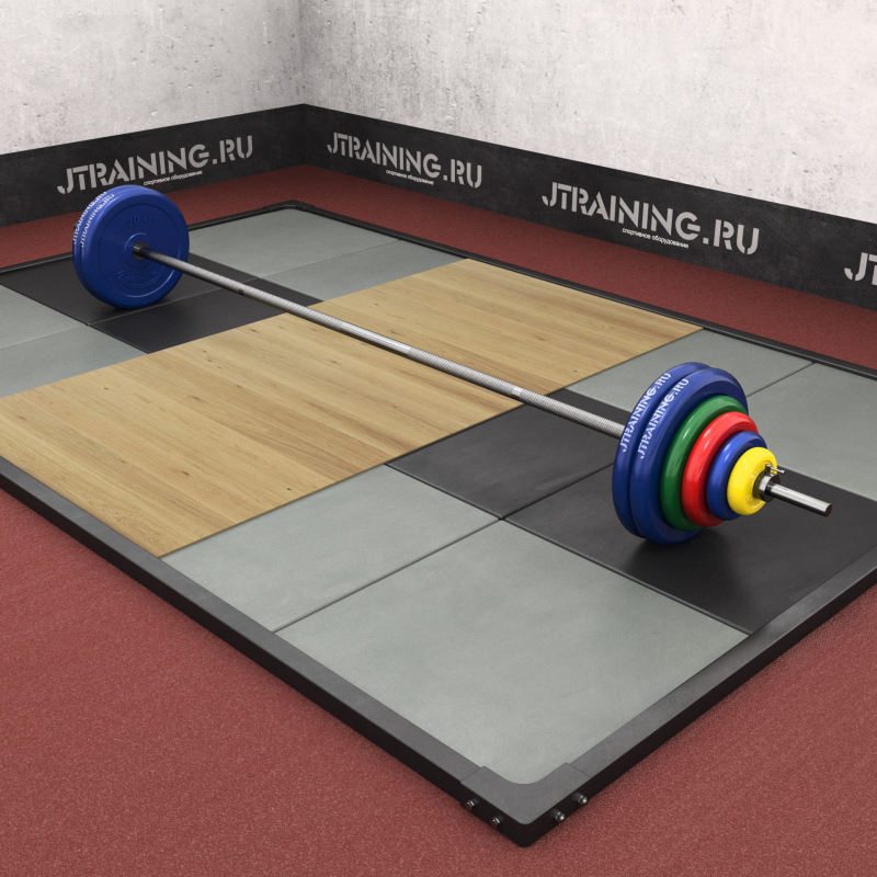 Штанга тренировочная 130 кг с грифом 30 мм 1,9 м, цветные обрезиненные диски "Антат"